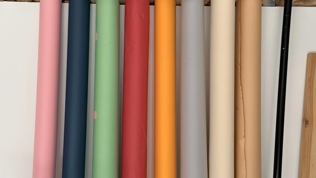 Selection of colourful paper photography backdrops available at Lite Studio