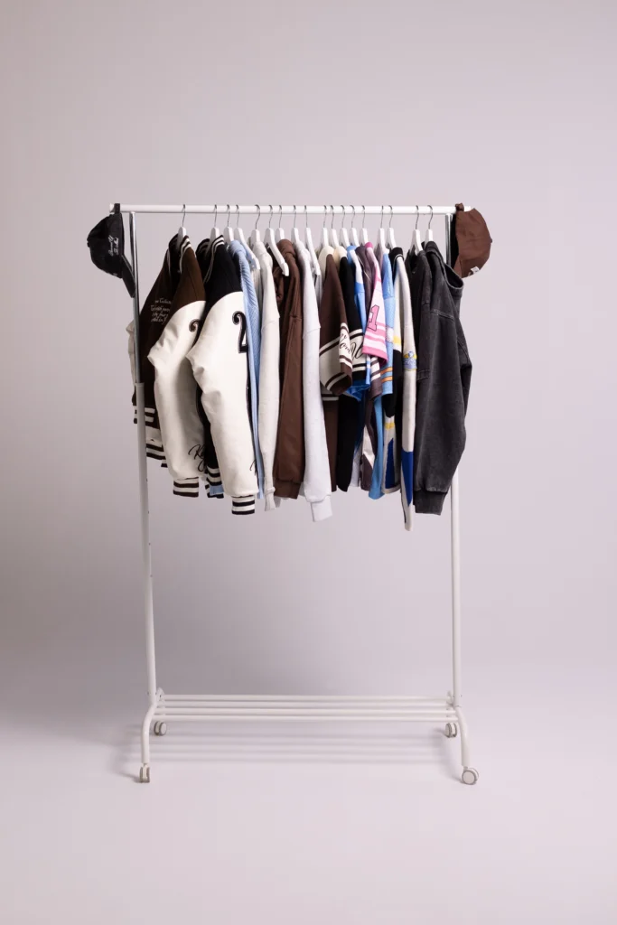 Minimal portrait backdrop in professional photo studio near London with terracotta background