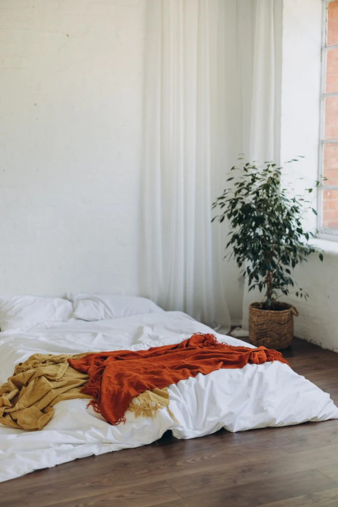 Lifestyle bedroom photography set at Lite Studio in Northamptonshire